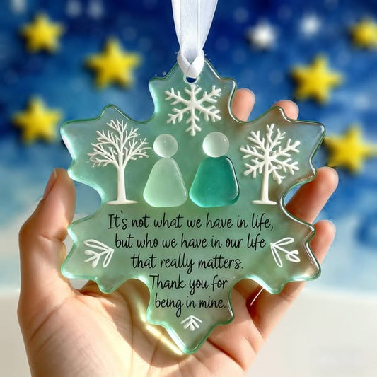 🌊Snowflake-Shaped Sea Glass Friendship Decor ❄✨ – Nature-Shaped, Handcrafted for Cherished Bonds