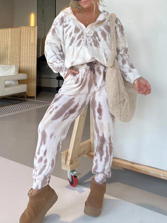 🌈 Seasonal sale!The charm of tie-dye! Hooded sweatshirt and sweatpants set ✨
