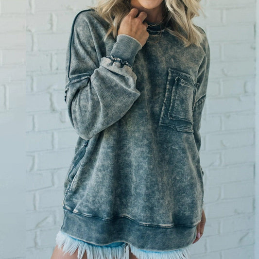 🔥Women’s Trendy Loose Fit Crew Neck Long Sleeve Sweatshirt☘️(Buy 2 Get 10% Off,Buy 3 Get 20% Off)