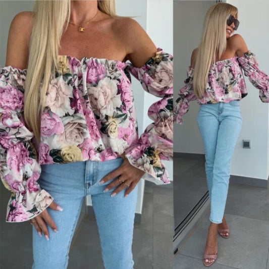 🌸🌸 Floral Print Smocked Off - the - Shoulder Top