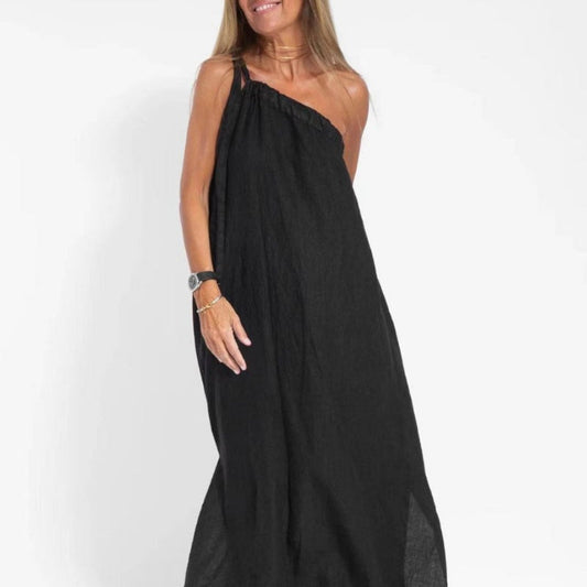 💃 Slanted shoulder side slit pure desire dress|An elegant killer suitable for commuting and dating