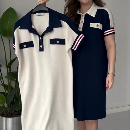 ✨ Lapel short-sleeved dress|A summer "paper man" god dress ⚡ that shows thin and hidden meat