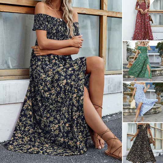 💖👗Limited Sale 57% OFF🌹Women's Elegant Floral Off-Shoulder Dress