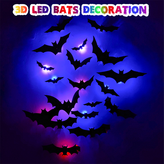 🦇Halloween 3D Bat LED Wall Light Decor 💡 – No Drilling Needed, Easy Installation | Soft LED Glow for Living Room/Bedroom Festive Vibe