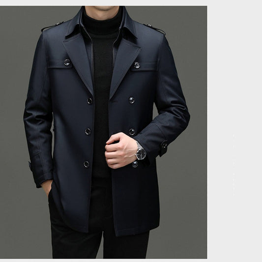 Men's Medium-Length Trench Coat with Detachable Inner 🧥🌡️ – 1-Coat 2-Ways, Warm for Autumn/Winter, Perfect for Daily & Commute
