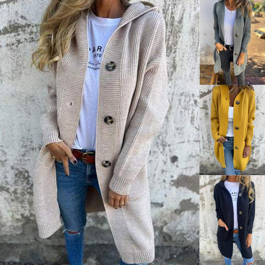 Soft Women's Button-Down Hooded Cardigan 🍂 – Casual Style for Errands/Fall Layering