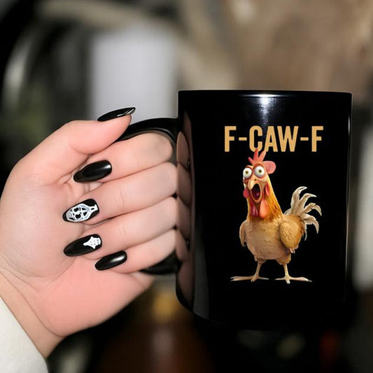 F-Caw-F Funny Chicken Mug | Cute Chicken Shape for Breakfast & Office ☕🐔