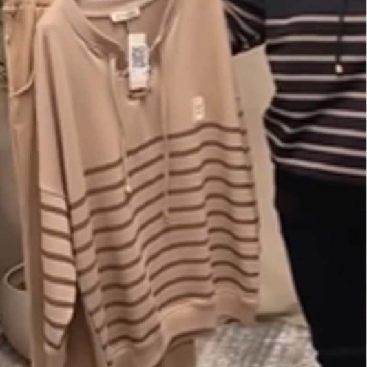 ✨ Casual Striped Top & Ankle-Length Pants Set – High-Waisted Pants for Slimming, Versatile for Daily/Errands/Lounge