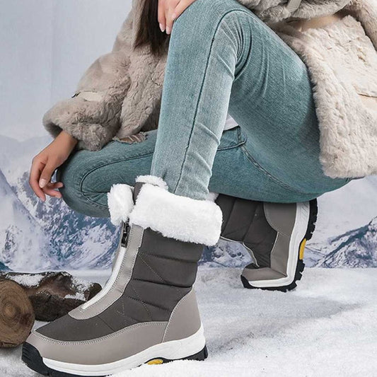 ❄️ Women’s Zipper Snow Boots – Non-Slip, -15℃ Insulation! Quick Ship for Winter Hikes 🚚