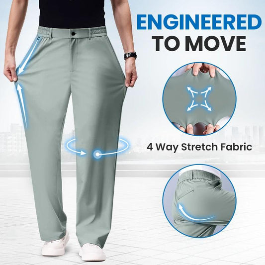 🔥Men’s Cotton-Blend Casual Pants – Soft Elastic Waist, Best-Seller for Lounging & Errands