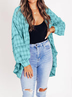 🔥Hot Sale 37% OFF🔥🏆Women's Mineral Washed Button Down Plaid Shirt