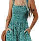 🌺Summer Hot Sale 65% OFF💐Women's Summer Square Neck Sleeveless Loose Casual Short Smocked Romper✨