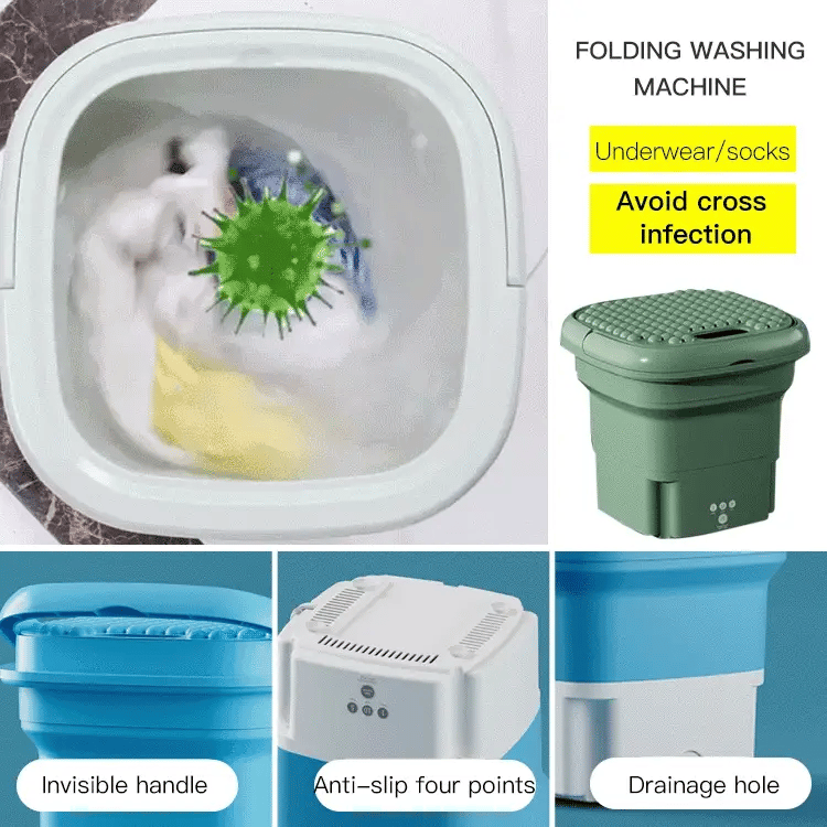 🛁 Mini Foldable Washing Machine – Compact, Easy Storage for Apartments & Quick Clothes Washes