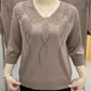 🎅Christmas Pre-sale🥰Women’s Vintage V-neck Beaded Pullover Shirt