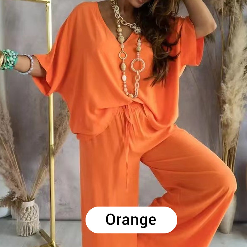 ✨ Girly solid color loose casual suit|Slim and tall× All-purpose wearing formula 👚👖