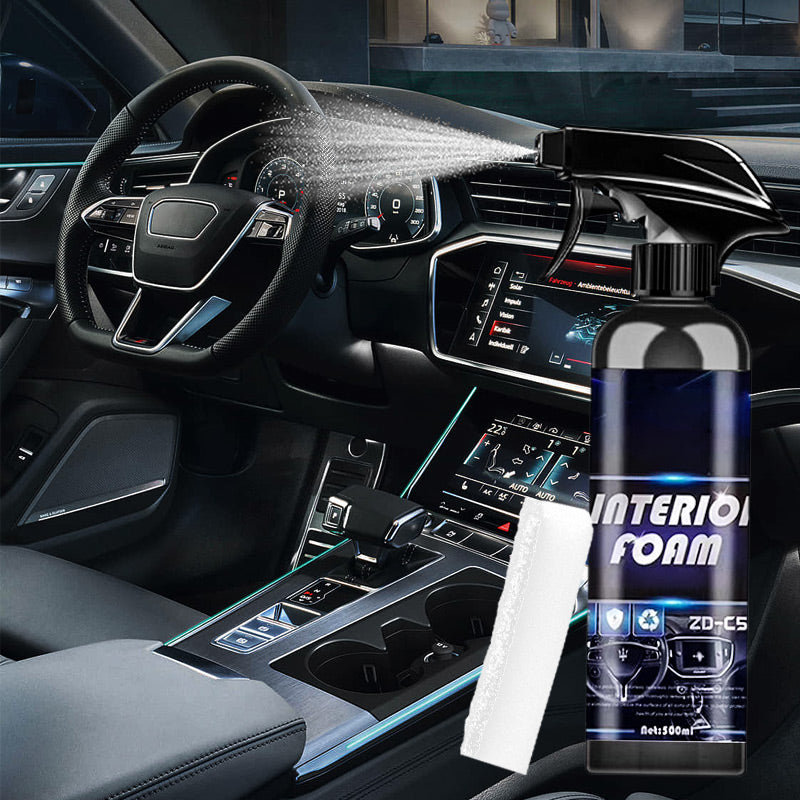 Multipurpose Car Interior Foam Cleaner Spray 🚙 – Deep Clean Stains (Coffee/Grease), Multipurpose for Seats/Cup Holders/Mats ✨