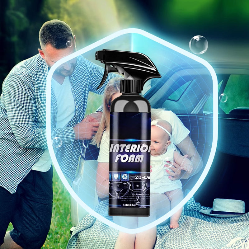 Multipurpose Car Interior Foam Cleaner Spray 🚙 – Deep Clean Stains (Coffee/Grease), Multipurpose for Seats/Cup Holders/Mats ✨