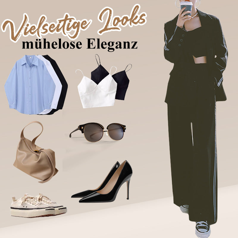 👑Elevate Your Style! Casual Lapel Blazer & Wide-Leg Trousers Set — Effortless Elegance💫