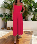 I love the 💓 women's solid-color loose jumpsuit, which is beautiful when you wear it