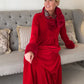 🎄Christmas Solid Color Pleated Midi Swing Dress – Soft Fabric, Elegant for Holiday Parties