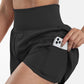 🔥 Limited time 53% OFF! Nylon high-rise yoga shorts 🎽 with side pockets 2-in-1