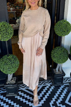 ✨ 53% OFF Limited Time! Women’s Best-Selling 2-Piece Set – Soft Blend, Twist-Knot Top + Flowy Maxi Dress (Flattering Fit)