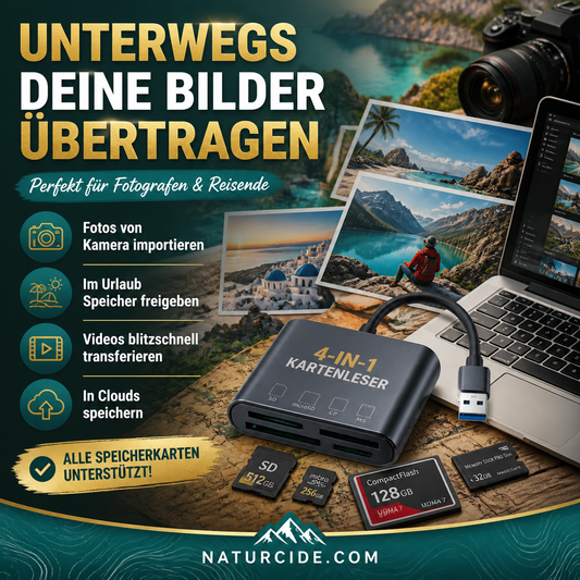 🛍️ 40 % Rabatt – 3-in-1 Speicherkartenleser für Handy & Tablet – USB-C, Lightning, USB-A – Plug & Play für iPhone , Android, PC & Mac 📱