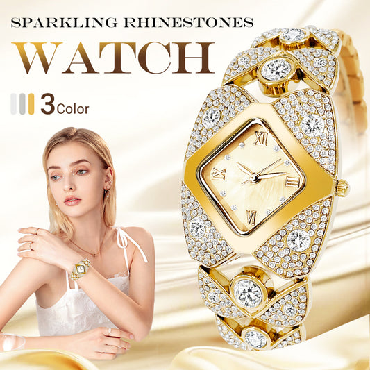 🌟The best|Vintage women's quartz watch with rhinestones, classic design, unique charm