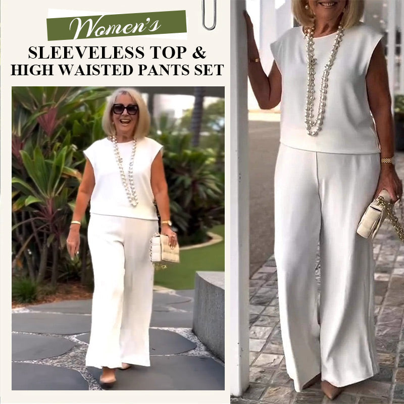 💕Limited Time 50% Off💕Women's Crew Neck Sleeveless Top and Pants Set