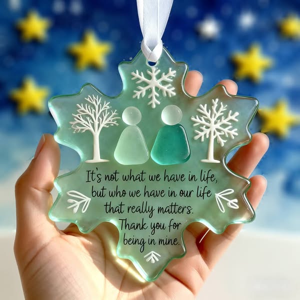 🌊Snowflake-Shaped Sea Glass Friendship Decor ❄✨ – Nature-Shaped, Handcrafted for Cherished Bonds