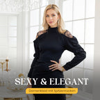 👗 Women's Elegant Mock Neck Dress – Lace Back, cleverly designed, midi length enhances proportions, suitable for both dating and commuting with elegance.