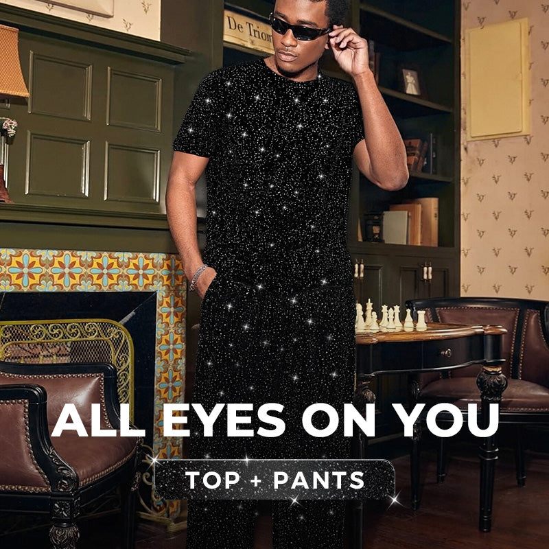 Men’s Short Sleeve Top & Wide Leg Pants 2-Piece Set 🩳✨ – Casual & Stylish for Everyday