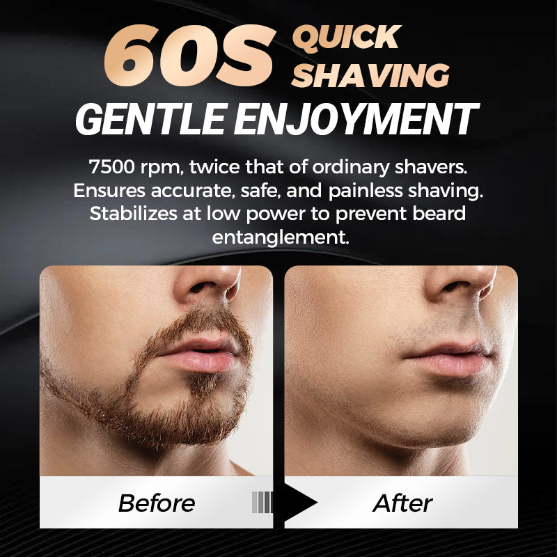 🔋 Mini double-ended shaver! 0.1mm Knife Mesh 7500 rpm motor