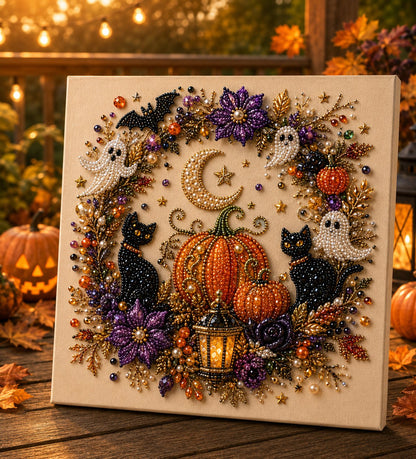 💥 Letzter Tag 50% RABATT👻✨50.000 VERKAUFT!🎃 Halloween Perlkunst DIY-Kit – Keine Malfähigkeiten erforderlich, einfach Perlen zuordnen und platzieren. Erstelle gruselig-süße Dekoration für ein gemütliches Herbst-Zuhause! 🧵🖼️