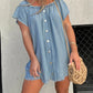 👖Short Sleeve Denim Dress | Soft Cotton Blend, Casual Comfort & Versatile for Brunch to Park