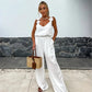 💕 5% off for a limited time! Women's sleeveless wide-leg jumpsuit|slim and versatile, the first choice for summer commuting and leisure
