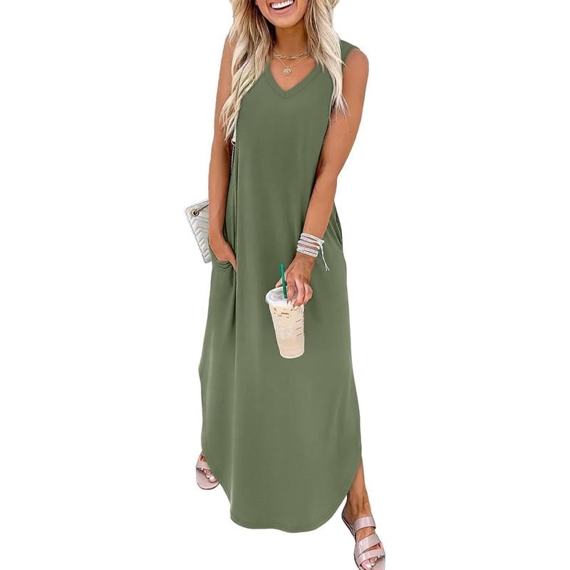 🎉Holiday Sale-60% Off🌷Summer Dresses Maxi Dress Vacation Beach Sundresses with Pockets