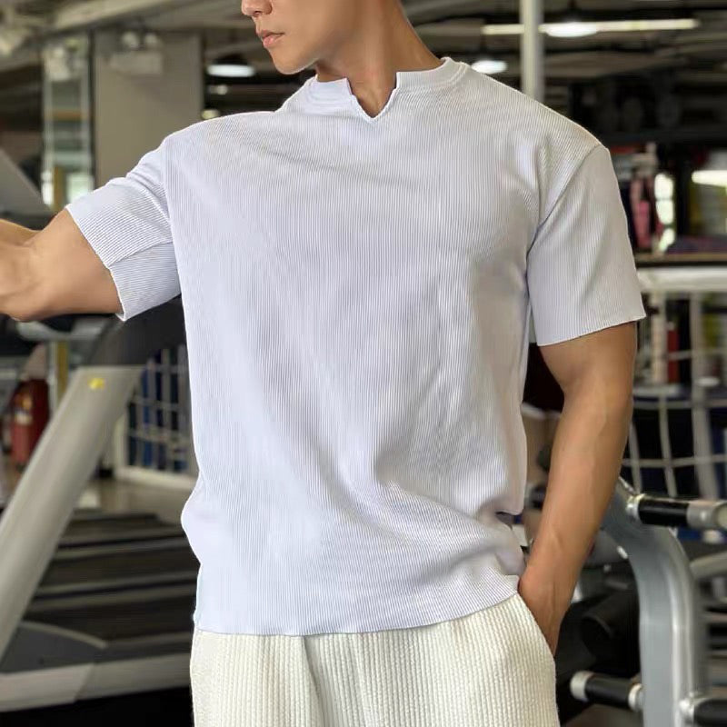 🌊 Men's V-Neck  Short Sleeve Muscle Athletic Workout T-Shirts  Perfect Fit, Breathable Comfort, Show Off Your Athletic Style!