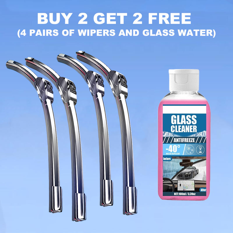 🚗 UK Car Boneless Wiper Blades | Double Rubber Strip – 100% Streak-Free for Safe Night Driving 🌙 | Fits 98% British Models 💧