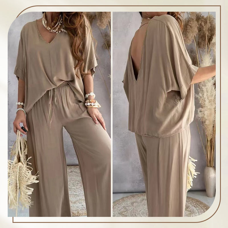✨ Girly solid color loose casual suit|Slim and tall× All-purpose wearing formula 👚👖