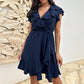 ⏰Final Hours! 50% Women's Elegant V Neck Ruffle Waist Dress✨