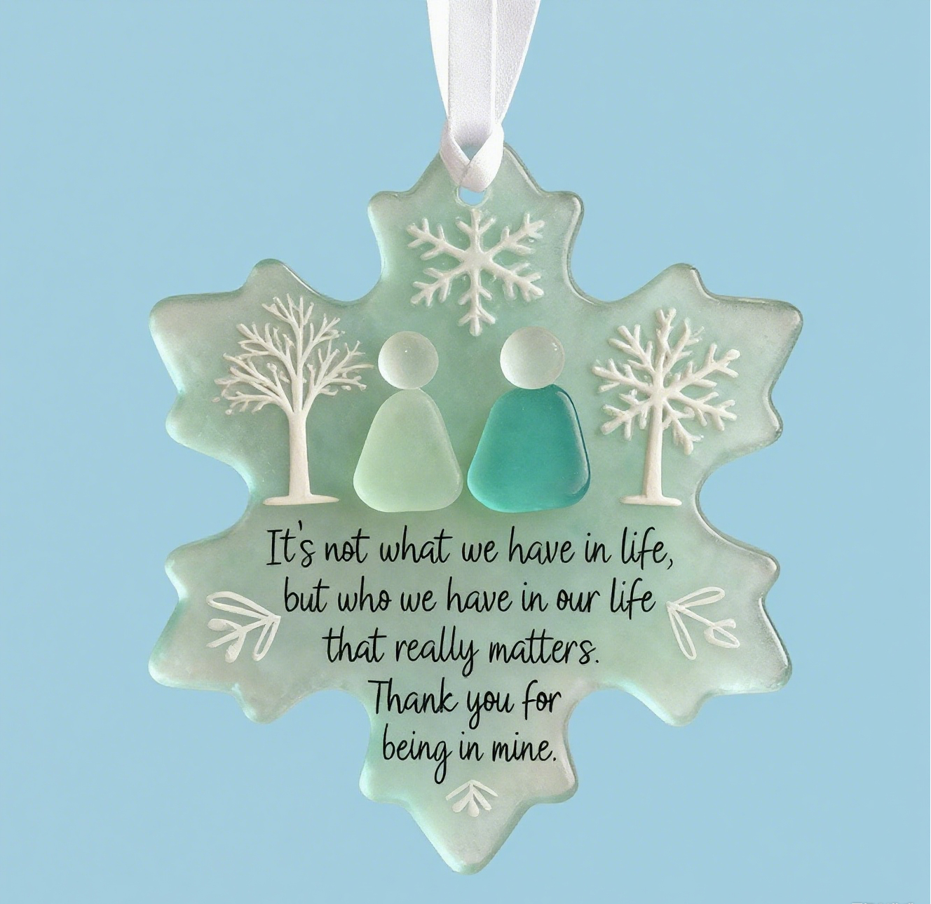 🌊Snowflake-Shaped Sea Glass Friendship Decor ❄✨ – Nature-Shaped, Handcrafted for Cherished Bonds