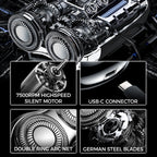 🔋 Mini double-ended shaver! 0.1mm Knife Mesh 7500 rpm motor