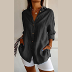 💕Classic Pleated Textured Single-Breasted Lapel Shirt for Women