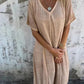 💃Big price reduction！✨Women's Loose V-neck Cotton Linen Dress✨