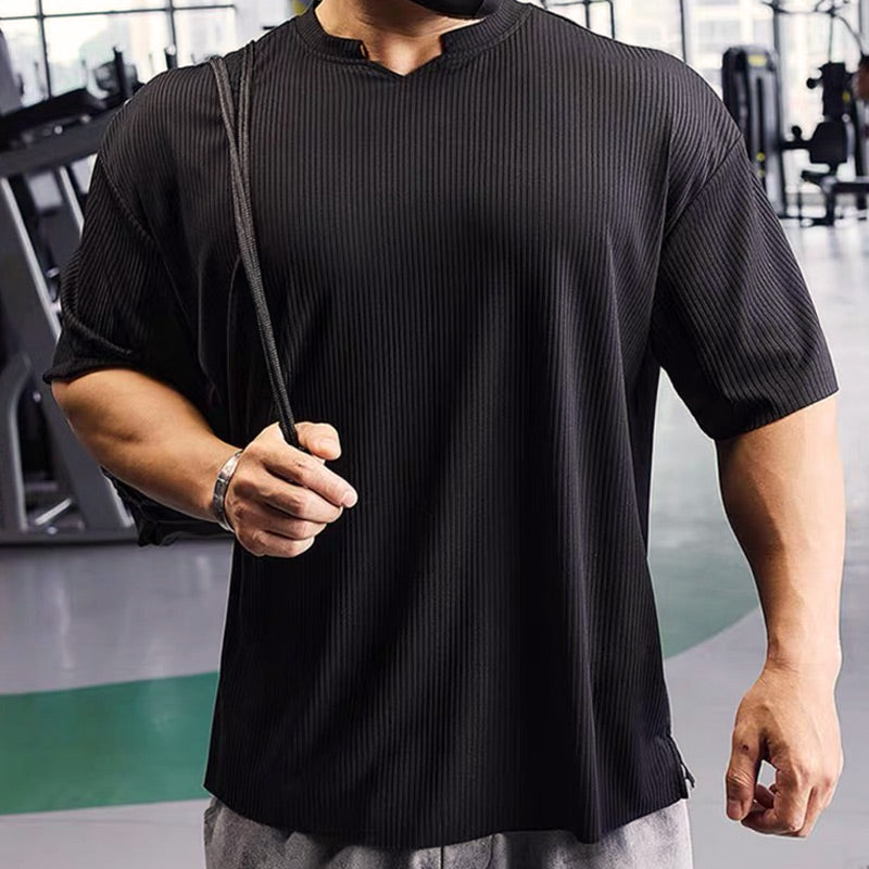 🌊 Men's V-Neck  Short Sleeve Muscle Athletic Workout T-Shirts  Perfect Fit, Breathable Comfort, Show Off Your Athletic Style!