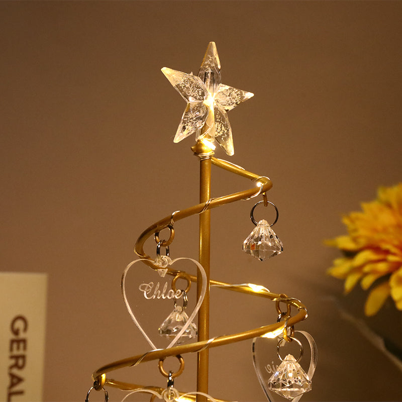 LED String Crystal Christmas Tree Table Lamp