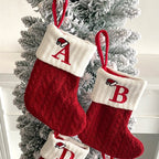 🌟🎄 Festive Christmas Must-Have! Cozy Knit Socks + Embroidered Candy Bag + Letter Stocking – Decor & Use in One!