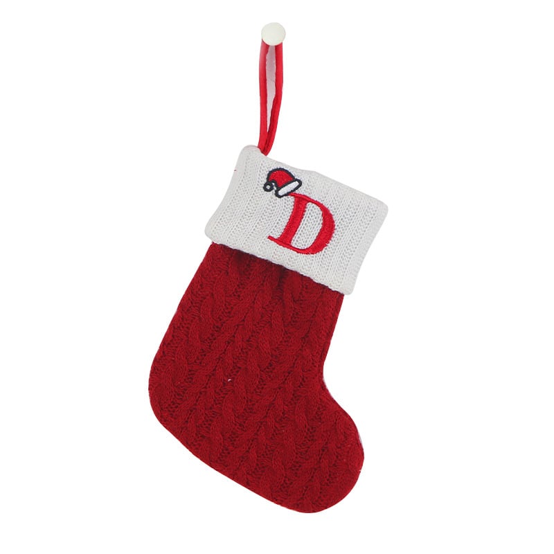 🌟🎄 Festive Christmas Must-Have! Cozy Knit Socks + Embroidered Candy Bag + Letter Stocking – Decor & Use in One!