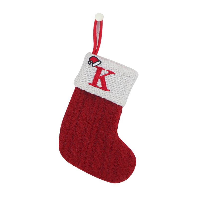 🌟🎄 Festive Christmas Must-Have! Cozy Knit Socks + Embroidered Candy Bag + Letter Stocking – Decor & Use in One!